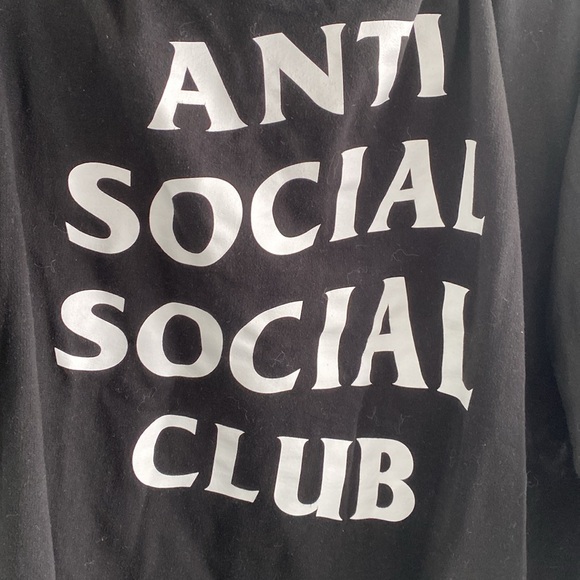 Anti social social club Men’s black hoodie white text - size large - Picture 3 of 7